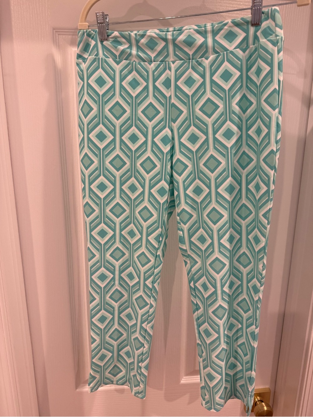 Jude Connally Mint & White Geometric Capris